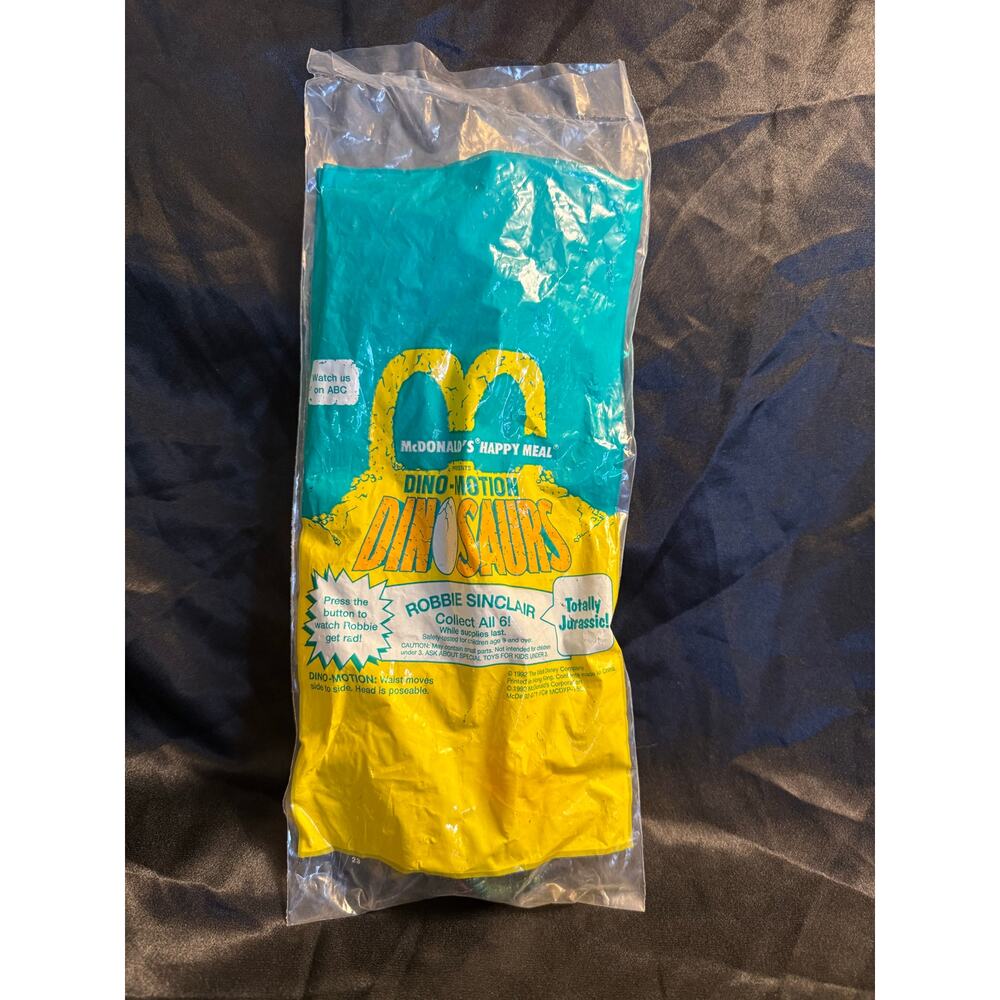 Vintage 1992 McDonald’s Dino-Motion Dinosaurs TV Show Robbie Sinclair NIP Sealed